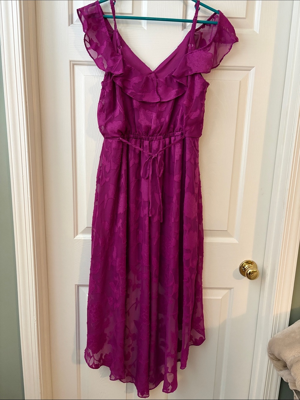 Source Unknown Magenta Ruffle High-Low Dress - Picture 2 of 2